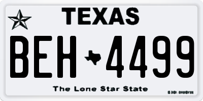 TX license plate BEH4499