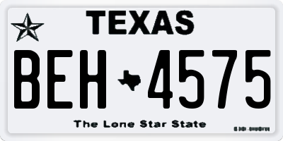 TX license plate BEH4575