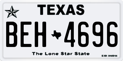 TX license plate BEH4696