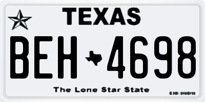TX license plate BEH4698