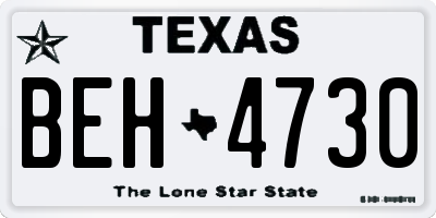 TX license plate BEH4730
