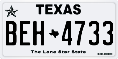 TX license plate BEH4733