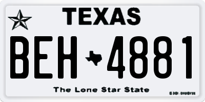 TX license plate BEH4881