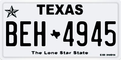 TX license plate BEH4945