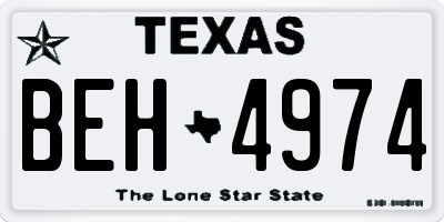 TX license plate BEH4974