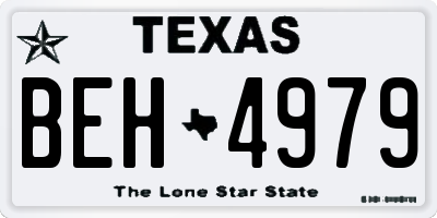 TX license plate BEH4979