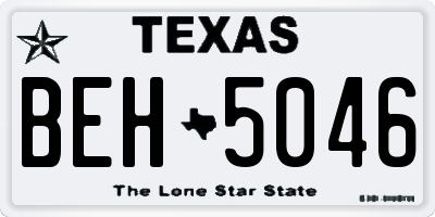 TX license plate BEH5046