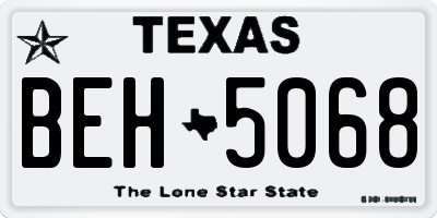 TX license plate BEH5068