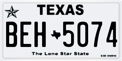 TX license plate BEH5074