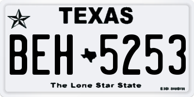 TX license plate BEH5253