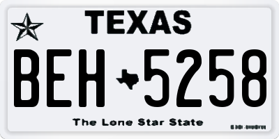 TX license plate BEH5258