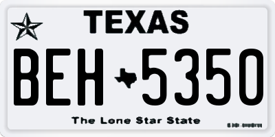TX license plate BEH5350