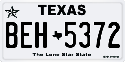 TX license plate BEH5372