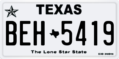 TX license plate BEH5419