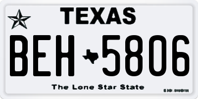 TX license plate BEH5806