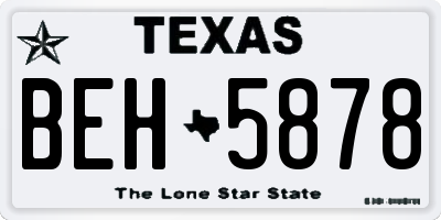 TX license plate BEH5878