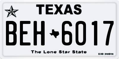 TX license plate BEH6017