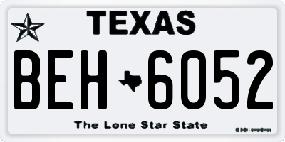 TX license plate BEH6052
