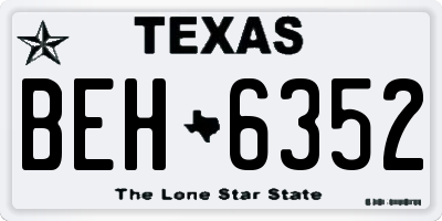 TX license plate BEH6352