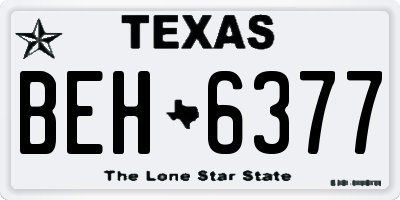 TX license plate BEH6377