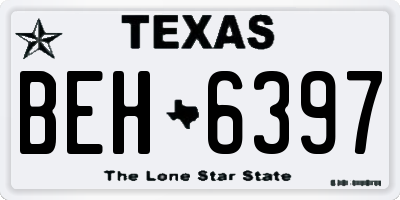 TX license plate BEH6397