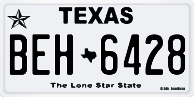 TX license plate BEH6428