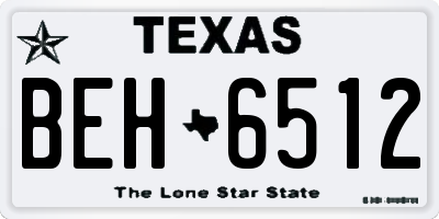 TX license plate BEH6512