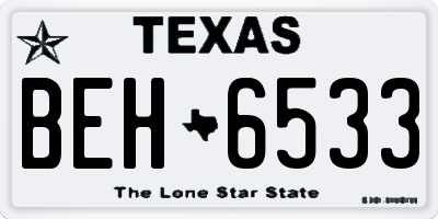 TX license plate BEH6533