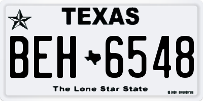 TX license plate BEH6548