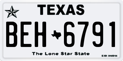 TX license plate BEH6791