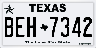 TX license plate BEH7342