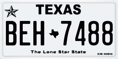 TX license plate BEH7488