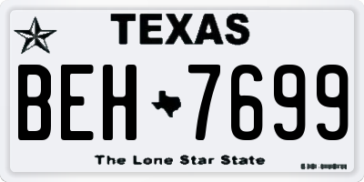 TX license plate BEH7699