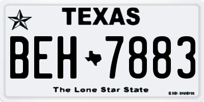 TX license plate BEH7883