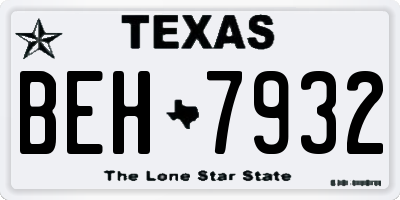 TX license plate BEH7932