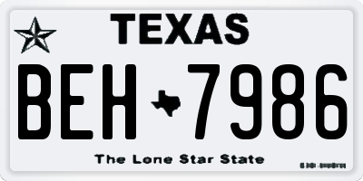 TX license plate BEH7986