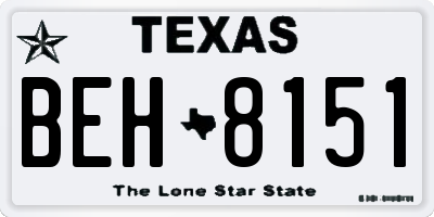 TX license plate BEH8151