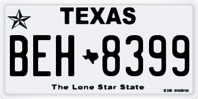 TX license plate BEH8399