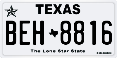 TX license plate BEH8816