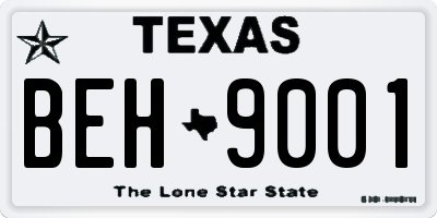 TX license plate BEH9001