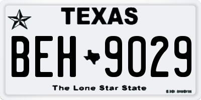 TX license plate BEH9029