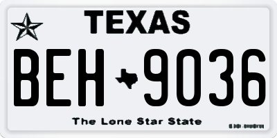 TX license plate BEH9036