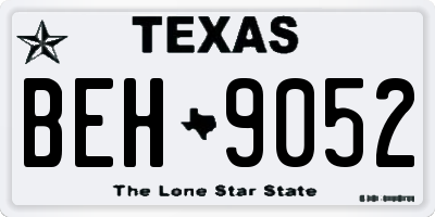 TX license plate BEH9052