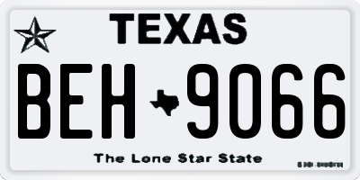 TX license plate BEH9066