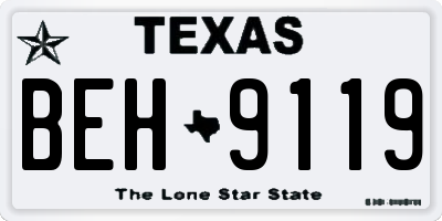 TX license plate BEH9119