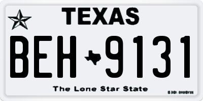 TX license plate BEH9131