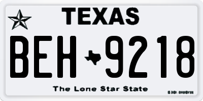 TX license plate BEH9218