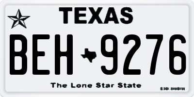 TX license plate BEH9276