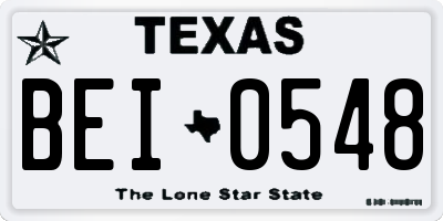 TX license plate BEI0548