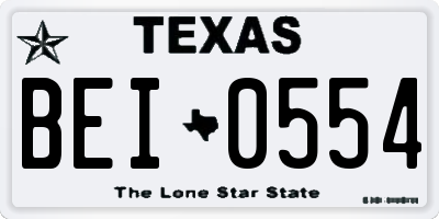 TX license plate BEI0554